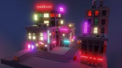 Cyberpunk Buildings  Low-poly 3D model