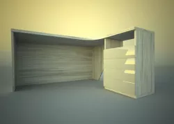 Desk corner with drawers Low-poly 3D model