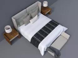 double bed 2 3D model