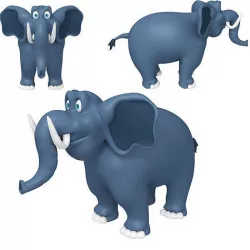 Elephant Cartoon 02 3D model