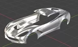 Fairing of a Chevrolet Corvette Car Low-poly 3D model