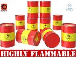  Flammable barrel 3D model