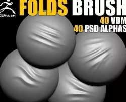 Folds VDM Brush for ZBrush 3D model