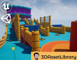 Fun Obstacle Course Vol 1 For Unreal And Unity Low-poly 3D model