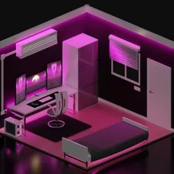 Gaming BedRoom Low-poly 3D model
