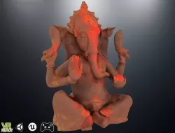 Ganesha Color Statue Optimized Low-poly 3D model
