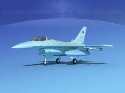 Gen Dyn F-16A Falcon Bahrain 3D model