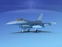 Gen Dyn F-16A Falcon Jordan 3D model