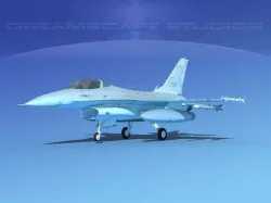 Gen Dyn F-16A Falcon Poland 3D model