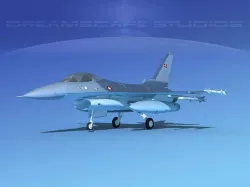 Gen Dyn F-16A Falcon RDAF 3D model