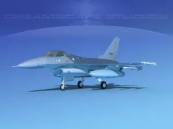 Gen Dyn F-16A Falcon Thailand 3D model