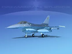 Gen Dyn F-16A Falcon UAE 3D model