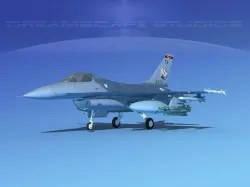 Gen Dyn F-16A Falcon V16 USAF 3D model