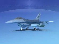 Gen Dyn F-16A Falcon V20 USAF 3D model