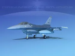 Gen Dyn F-16A Falcon V27 Denmark 3D model