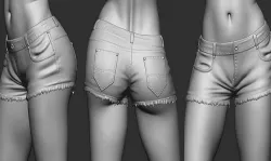 Girls short jeans 3D model