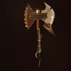 Gun Axe Low-poly 3D model
