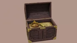  Hand Painted Treasure Chest  Low-poly 3D model