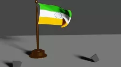 Indian Flag  with sound and animation Low-poly 3D model