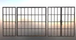 Iron Dungeon Prison Bars With Chains and Padlock PBR Low-poly 3D model