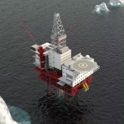 Jotun B Offshore Oil Platform Low-poly 3D model