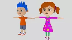 Kids Couple 3D model