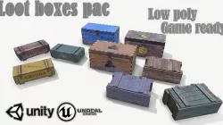 Loot Boxes pac Low-poly 3D model