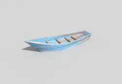 low poly beach boat Low-poly 3D model