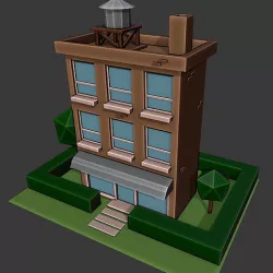Low poly Building Low-poly 3D model