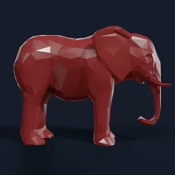Low Poly Elephant Low-poly 3D model
