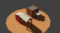 Low Poly Farm Sheds Low-poly 3D model