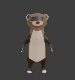Low Poly Ferret Low-poly 3D model