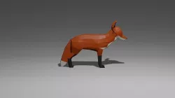 Low Poly Fox Low-poly 3D model