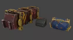 Low poly sci fi containers environment assets Low-poly 3D model