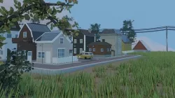 Low poly town in Norway Low-poly 3D model