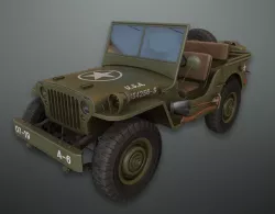 Lowpoly PBR Military Jeep Low-poly 3D model