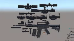 M4A1 Custom Low-poly 3D model