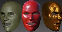 Male mask  Low-poly 3D model