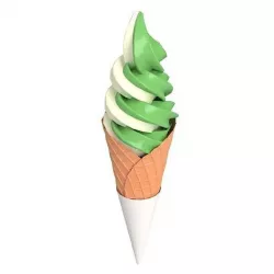 Matcha Ice Cream Japanese Style Dual Flavor Low-poly 3D model