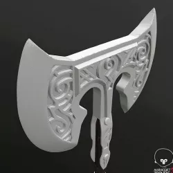 Medieval double-sided Ax Low-poly 3D model