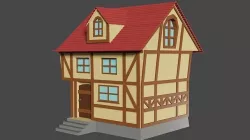 Medieval House Low Poly Low-poly 3D model