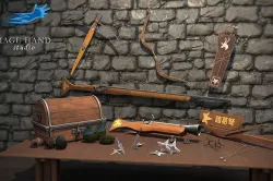 Medieval ranged weapons and throwables pack 3D model