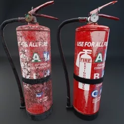 Mid-poly PBR Fire Extinguisher Low-poly 3D model