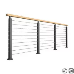 Modern railing 002 3D model