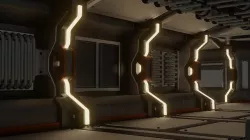 Modular Scifi Hallway Low-poly 3D model