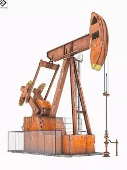 Oil Pump jack Low-poly 3D model
