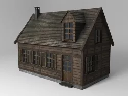 Old Wooden House - Low Poly Model Low-poly 3D model