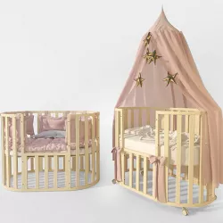 Oval crib Letto Bambini Elegante ivory 3D model