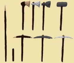 PACK 006  Tools Axe Pickaxe Spear Mass and Torch Low-poly 3D model