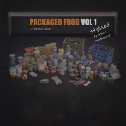 Packaged Food - Stylized Low-poly 3D model